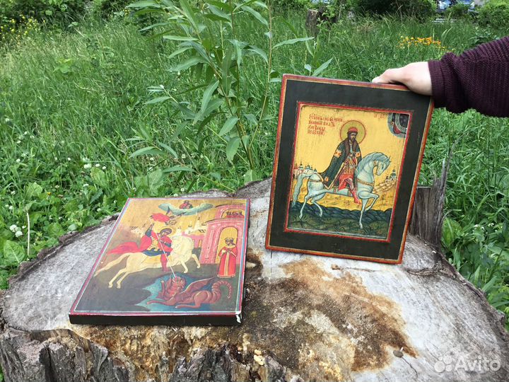 Две Старины.Иконы.Невский.Георгий.Письмо по золо