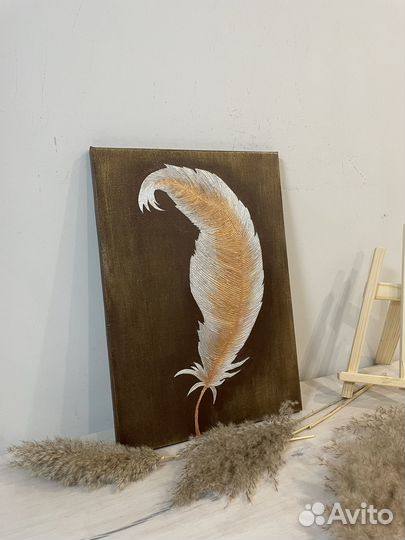 Интерьерная картина текстурная перо