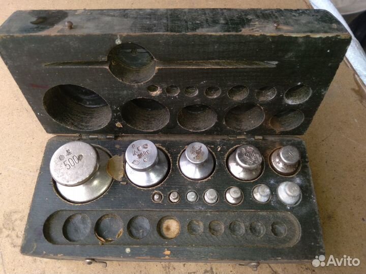 Старинный Набор гирек гири весы