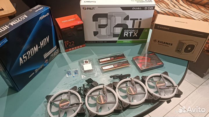 Игровой пк Rtx 3060ti+Ryzen 5500+16озу+м2 ссд