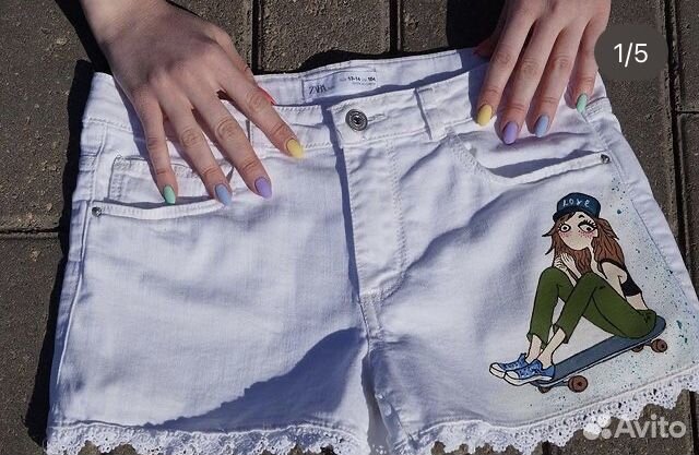 Шорты ZaraKids с ручной росписью