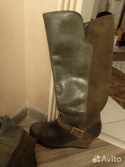 Сапоги женские натуральная кожа и замша