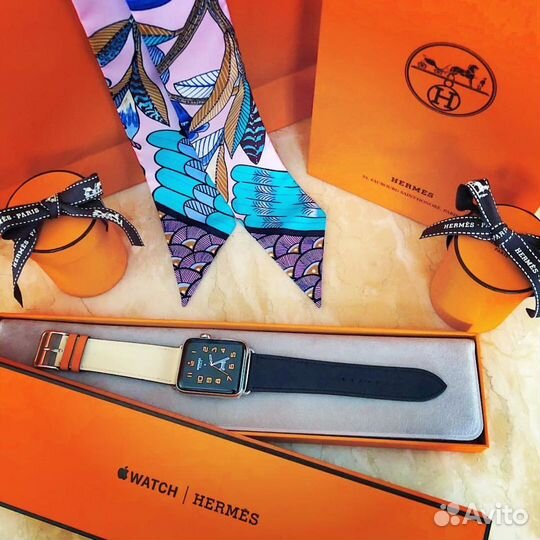 Кожаный ремешок Apple Watch (Hermes)