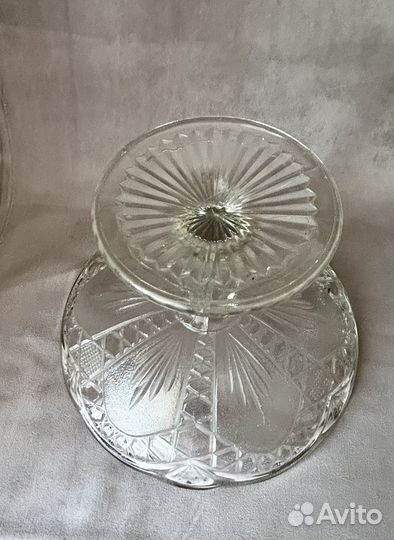 Ваза для фруктов на ножке хрусталь СССР