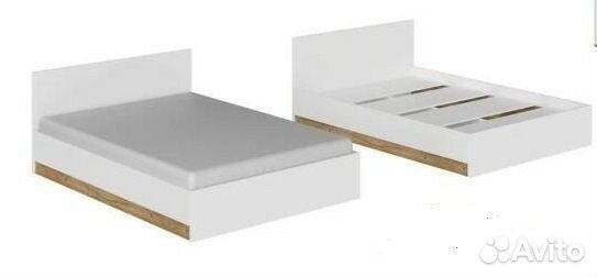 Кровать кр-212 Свен 0,9 м белый/крафт дуб золотой