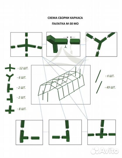 Палатка пвх армейская от 10 мест