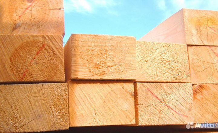 Брус 100х200х6000мм, 1-2 сорт, сосна