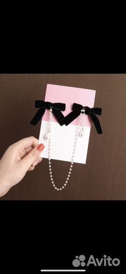 Бархатные банты для волос на зажимах