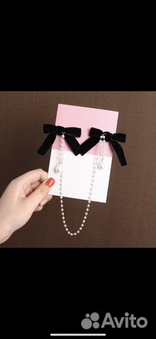 Бархатные банты для волос на зажимах