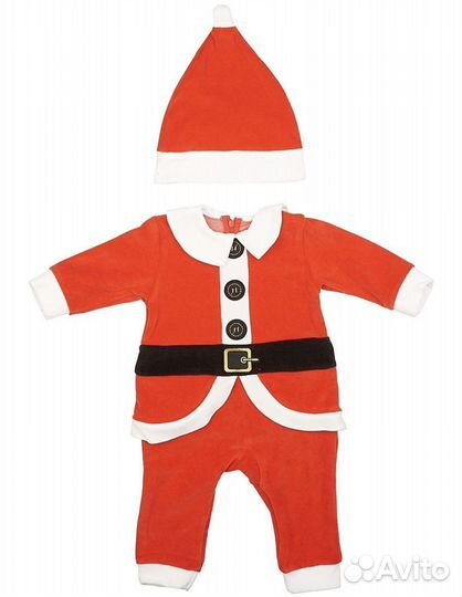 Детский новогодний костюм деда мороза 80