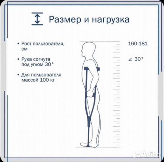 Костыли подмышечные 160-180 рост