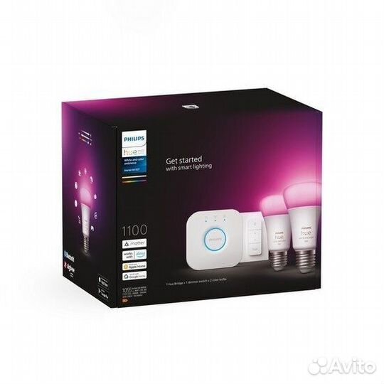 Комплект умных ламп Philips Hue White And Color Ambiance E27 BT 1100 лм (929002468805) Starter Kit