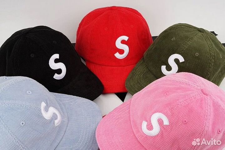 Кепка Supreme Fine Wale corduroy logo velvet