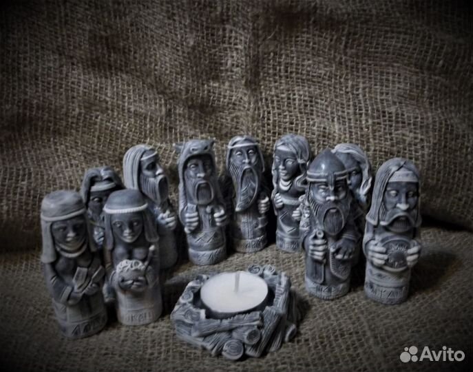 Кумиры Славянских богов чуры 10шт.+костер