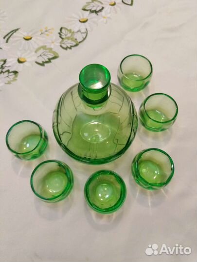 Графин штоф и рюмки футбольный мяч, СССР