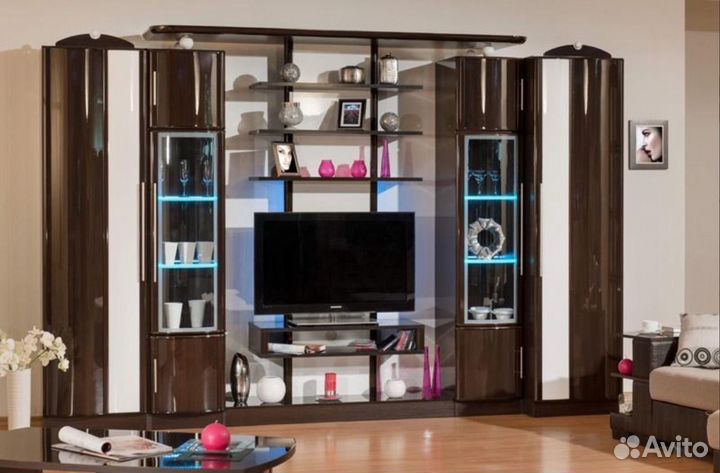 Гостиная Новелла 69 Венге/Белый Глянец