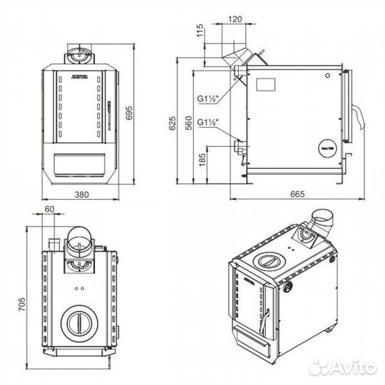 Твердотопливный котел zota Box-8