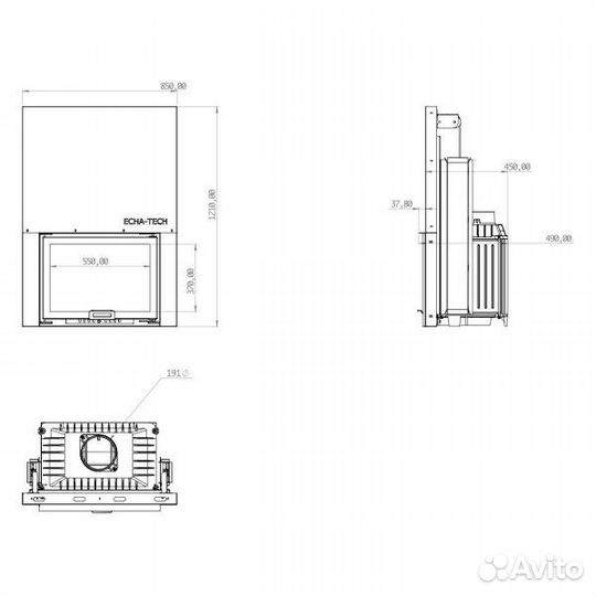 Каминная топка Echa-Tech Font/700/G