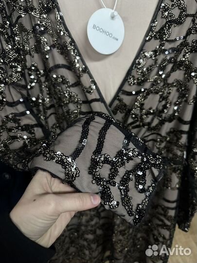 Платье в пайетках boohoo 48/50