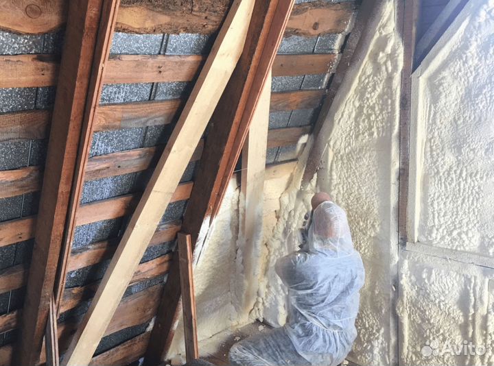 Утепление пенополиуретаном мансарды дома