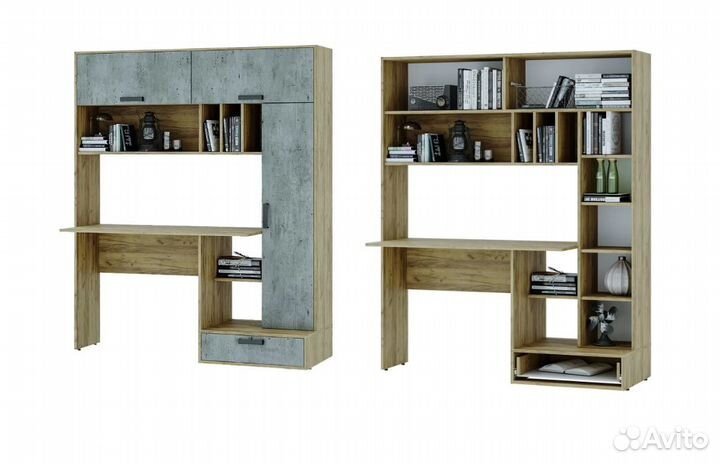 Компьютерный стол Техно крафт/бетон