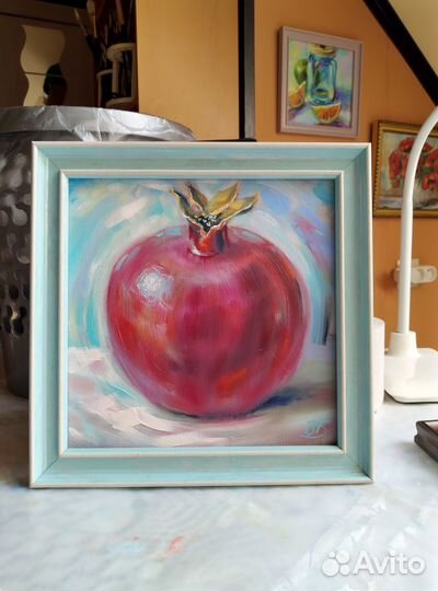 Живопись маслом,этюд Гранат,холст 20х20,без рамы