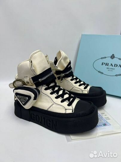 Кеды высокие Prada 2 цвета