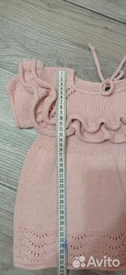 Вязаное платье для девочки 80-86