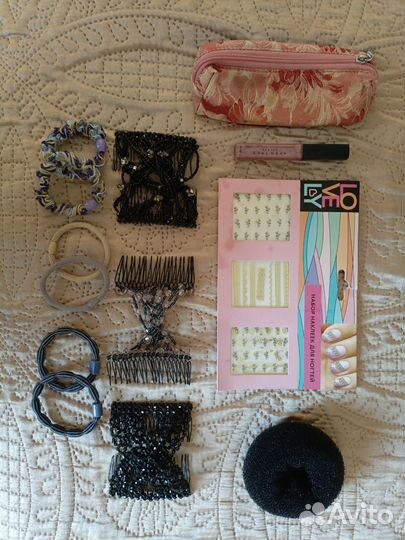 Набор для красоты заколки резинки косметичка