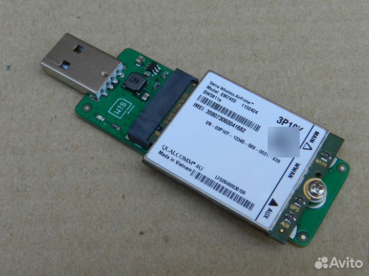 Модем Fibocom L850-GL с адаптером 4G+