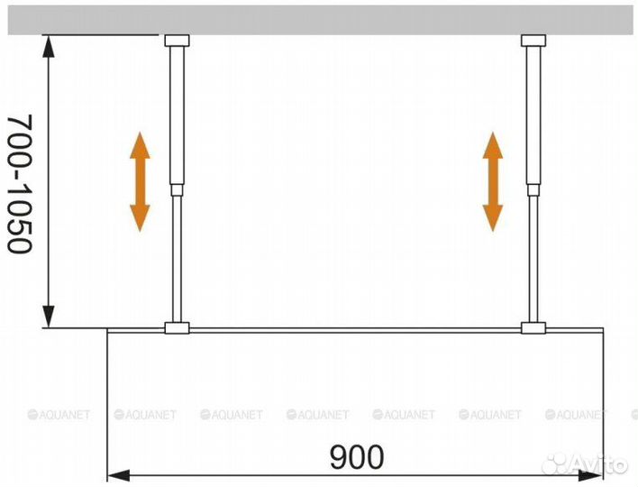 Душ. Стенка Cezares x195 Черный liberta-l-2-90-gr