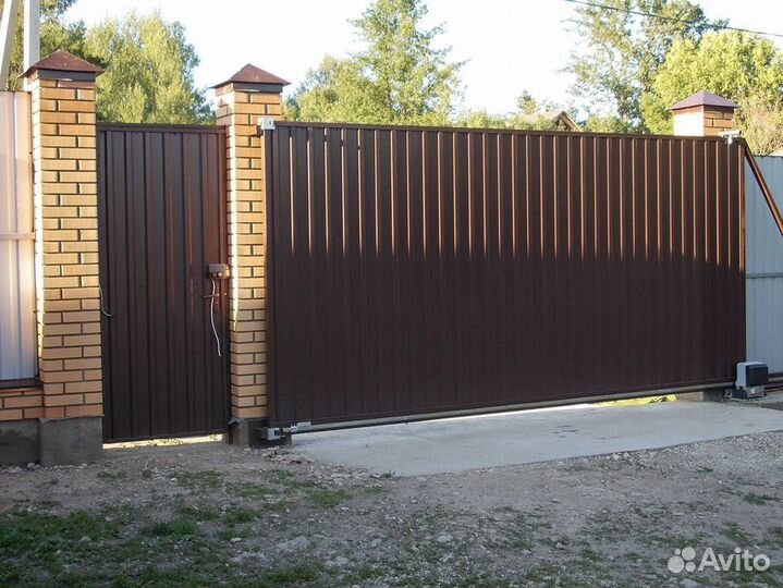 Откатные ворота с установкой