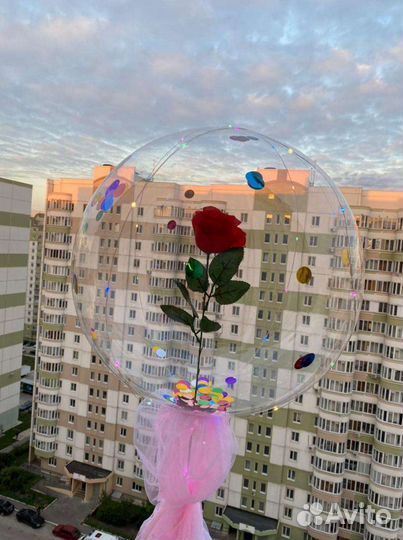 Шар с розой