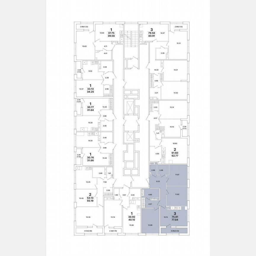 3-к. квартира, 77,8 м², 11/12 эт.