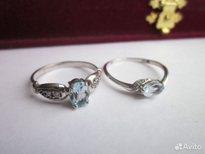 Серебряное Кольцо Топаз Фианиты