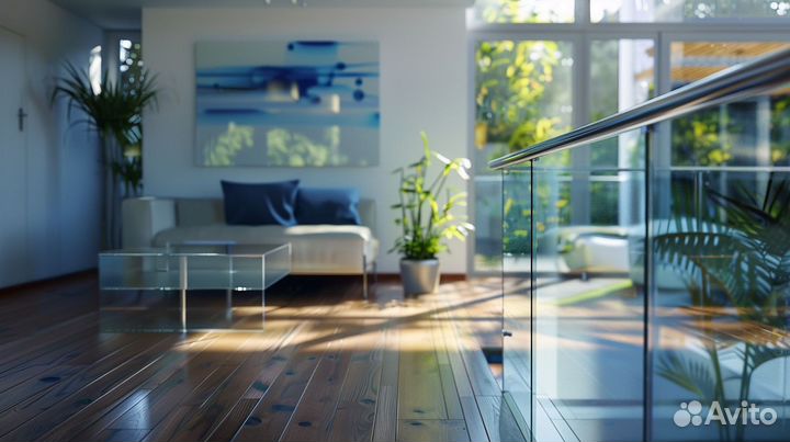 Стеклянное ограждение лестницы на заказ