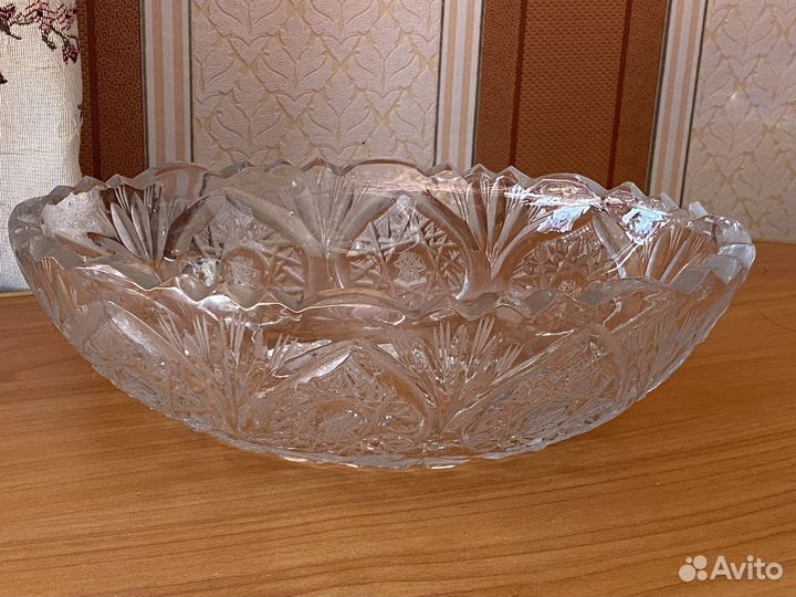 Хрустальный салатник, ладья. СССР