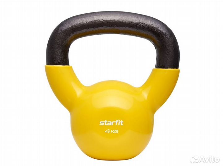 Гиря виниловая Starfit DB-401, 4 кг, желтая