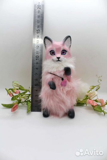 Игрушка ручной работы лисенок из полимерной глины