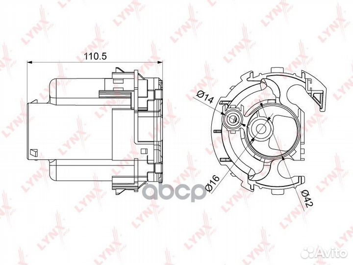 Фильтр топливный LF1066M lynxauto