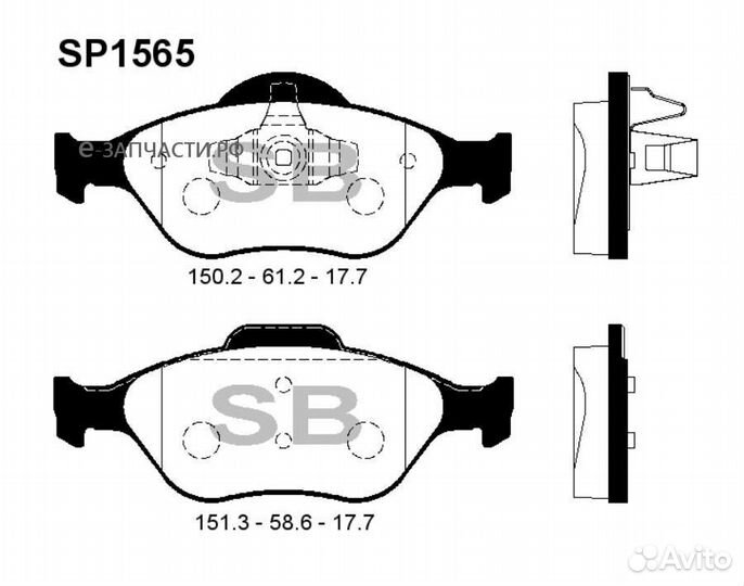 Sangsin brake SP1565 Колодки торм.пер