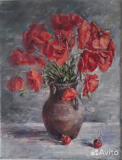 Картина маслом букет цветов 