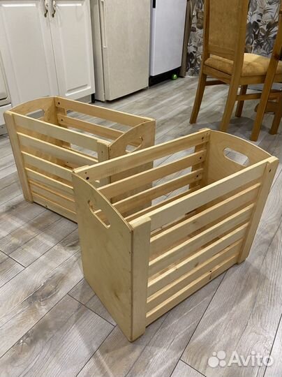 Деревянный ящик для игрушек ручной работы