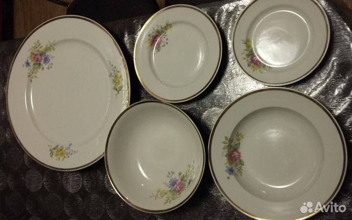 Набор посуды столовой Дулево СССР винтаж 19 предм