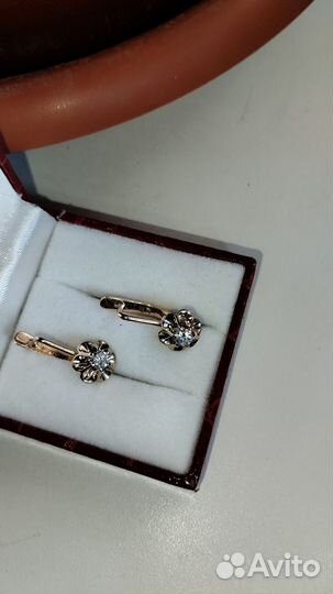 Серьги с бриллиантами тюльпаны СССР