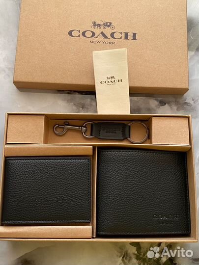 Портомоне кошелек Coach мужской подарочный набор