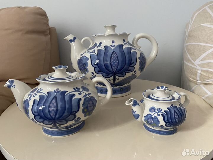 Набор чайников Гжель СССР