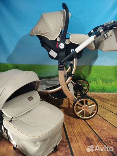 Новинка Эмели делюкс 3в1, Хаки. Бежевый