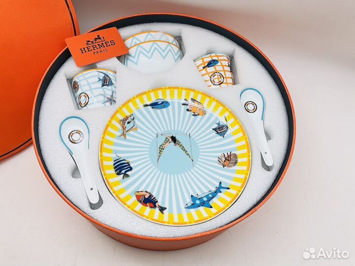 Детский набор посуды Hermes Circus Aqua на 2 пер