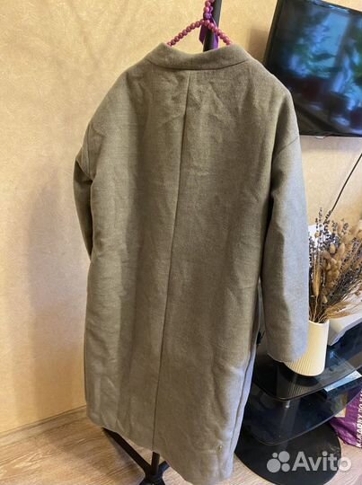 Пальто женское серое s